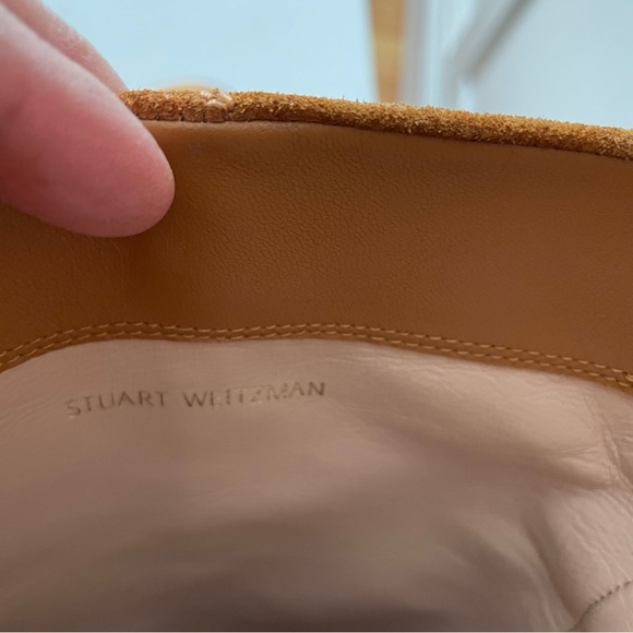 Stuart Weitzman Chestnut Cognac Suede Mid Calf Boots - Picture 5 of 11
